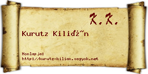 Kurutz Kilián névjegykártya